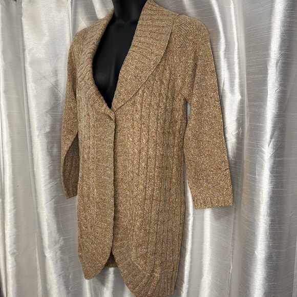 Modern Soul NWT QVC Cable Knit Acrylic Blend Speckled Long Women’s S Cardigan - Picture 4 of 8